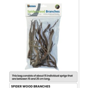 Akvarie r�tter ekte / pose med kvist uten bark. 