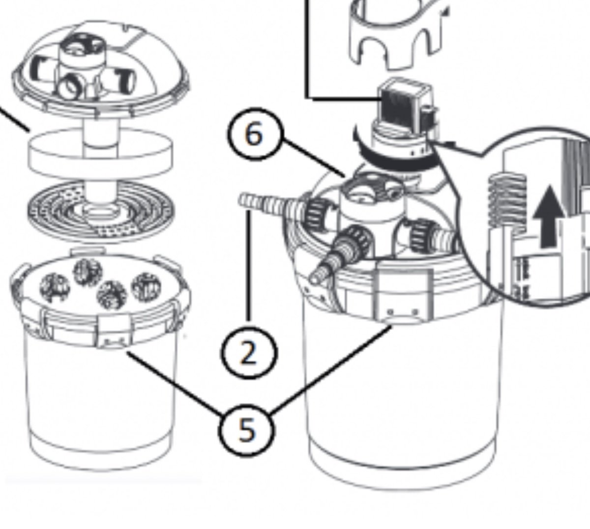 Toppventil / del til TopClear 5000 eller Trykkfilter 10 