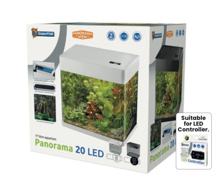 Akvarium sett  / Startpakke Panorama 20 / Sort