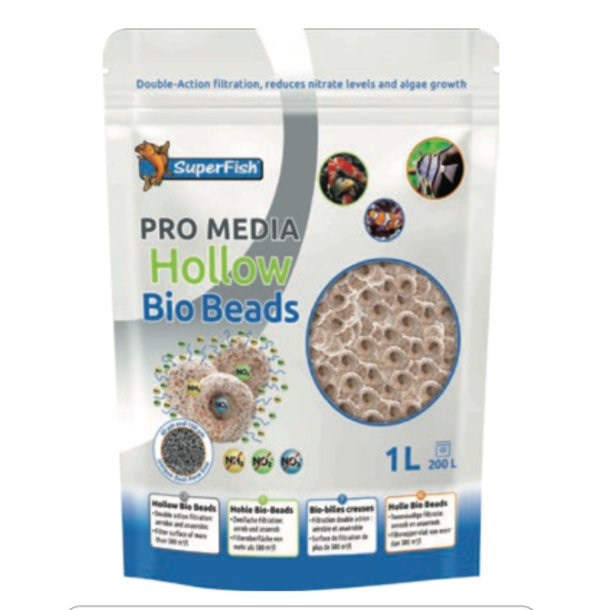 Filtermedie akvarium / Pro Media Bio Bead 1000 ml.