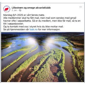 Lillestrm og dalstrka utenfor Akvarieklubb / Auksjons dato ikke satt enda 