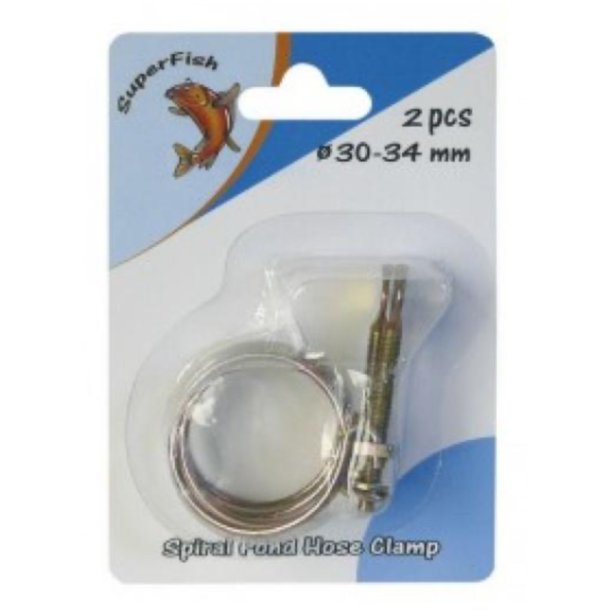 Spiral slangeklemmer 30-34mm  / 2 stk 