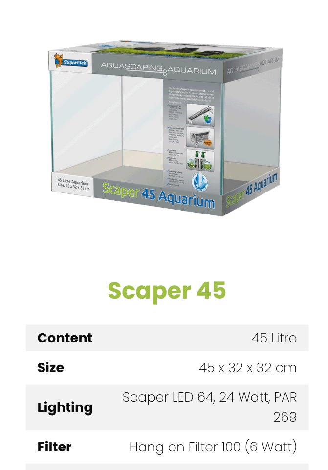 Akvarium / Scaper 45 pakke 