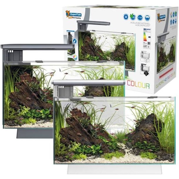 Akvarium Quadro 40 Multi Color  / Superfish / Hvit modell 