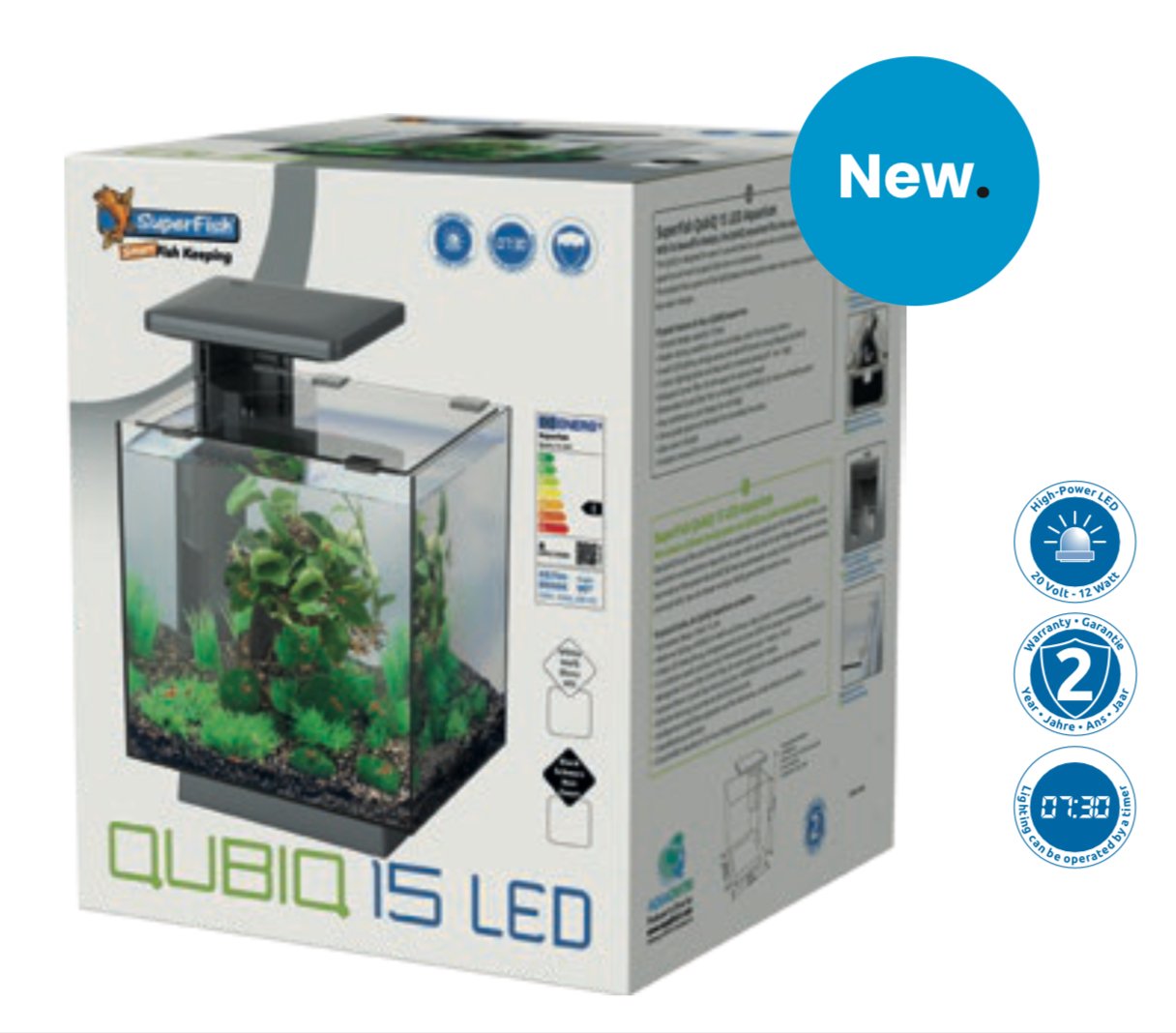 Akvarie pakke / Nano akvarium  QubiQ 15  / HVIT  modell�