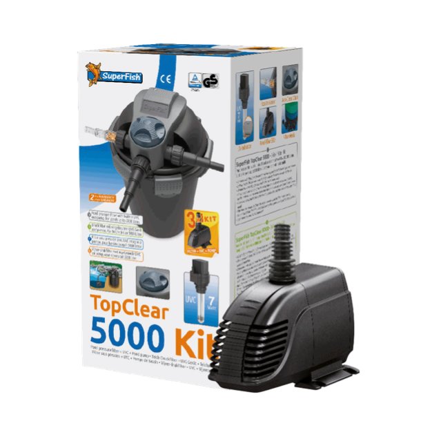 TopClear 5000 trykkfiltersett med Pumpe og UV-C