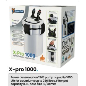 Utvendig akvariefilter X-Pro 1000 (250L) Superfish 