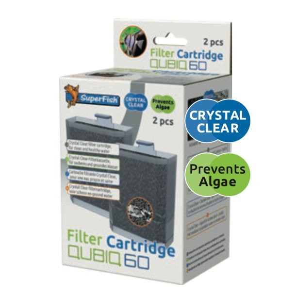 2 stk Ls Filter kassett til QubiQ 60 akvarium 