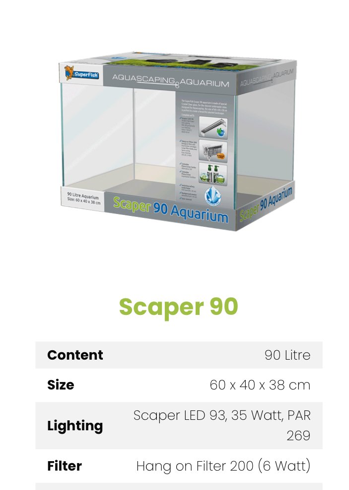 Akvarium / Scaper 90 pakke 