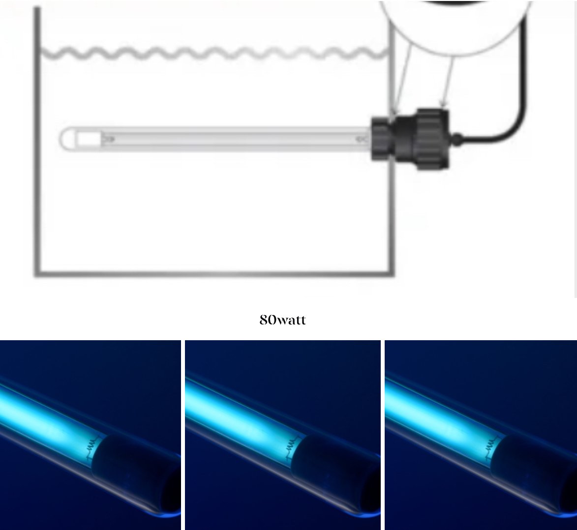  UV-C INOX Module High Output / Stainless Steel 80W / Filtreau + 3 ekstra prer 