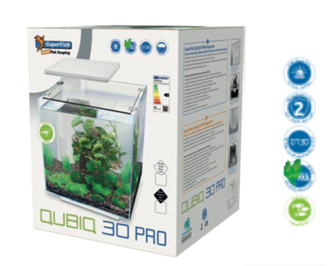 Akvarie pakke / QubiQ 30 Pro / HVIT modell�