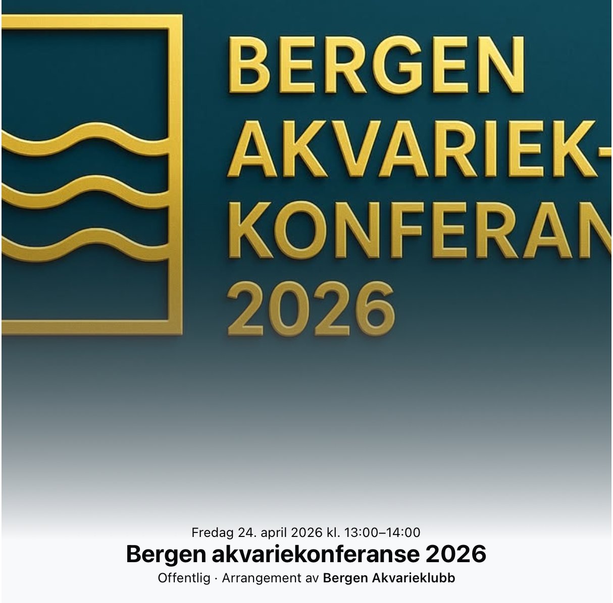 Bergen Akvarieklubb / Auksjon og konferanse 24-26 April 2026 