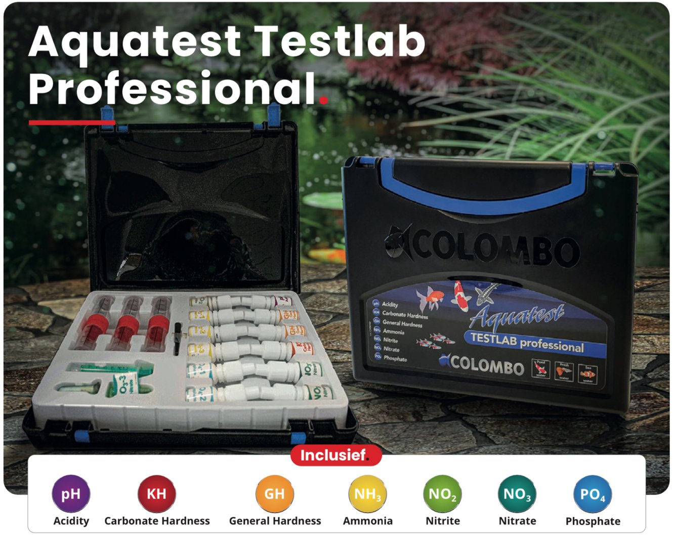 Vanntest Koffert / TestLab pH/GH/KH/NO2/NO3/NH3/PO4