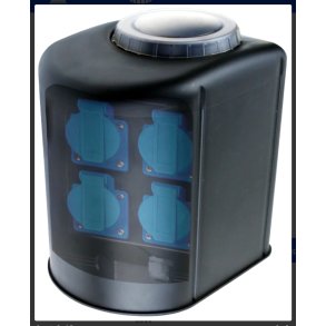 Strmkontakt til hage med 4 utak og fjernkontroll / Aqua-Tech 